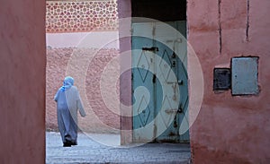 Moroccan woman in djellaba