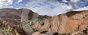 Morocco, Africa, Dades Valley, winding road, clay village, old town, ancient, travel, panoramic, view