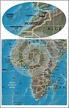 Morocco and Africa map