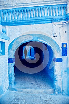 Morocco is the blue city of Chefchaouen, endless streets painted in blue color. Lots of flowers and Souvenirs in the beautiful