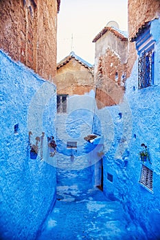 Morocco is the blue city of Chefchaouen, endless streets painted in blue color. Lots of flowers and Souvenirs in the beautiful