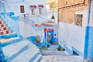 Morocco is the blue city of Chefchaouen, endless streets painted in blue color. Lots of flowers and Souvenirs in the beautiful