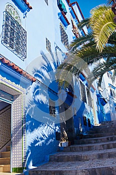 Morocco is the blue city of Chefchaouen, endless streets painted in blue color. Lots of flowers and Souvenirs in the beautiful