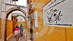 The Morocco city scapes and architectural details, the arches and woman