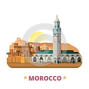 Morocco country design template Flat cartoon style