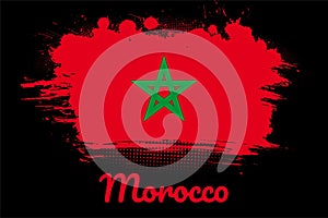 Morocco flag, brush style