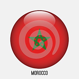 Morocco flag in circle shape.