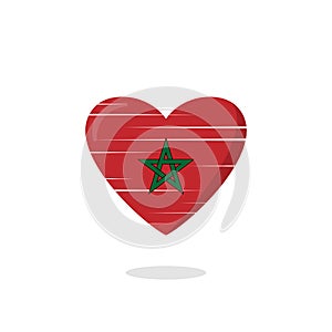 Morocco flag shaped love illustration