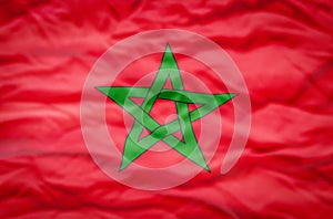 Morocco flag on a wavy background.