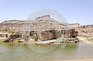 Morocco, Hamada du Draa, pond