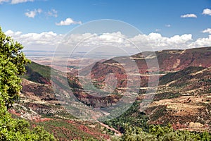 Morocco, High Atlas Landscape. Valley near Marrakech on the road