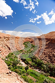 Morocco, High Atlas Landscape. Valley near Marrakech on the road