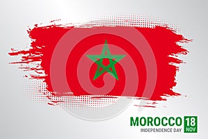 Morocco independence day, Morocco flag, brush style