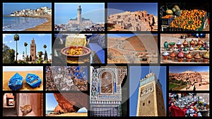 Morocco landmarks postcard