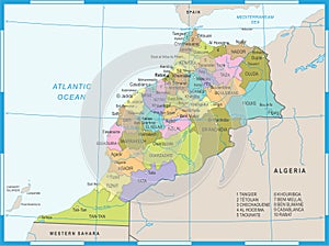 Morocco Map - Detailed Vector Illustration