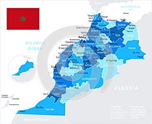 Morocco - map and flag illustration