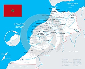 Morocco - map and flag illustration