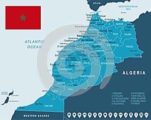 Morocco - map and flag illustration