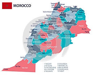 Morocco - map and flag illustration