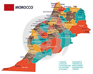 Morocco - map and flag - illustration