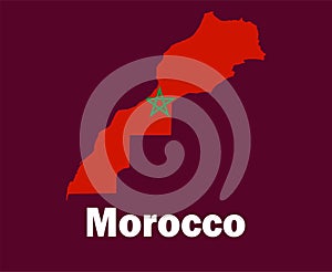 Morocco Map Flag With Names Symbol Design Africa football Final Vector