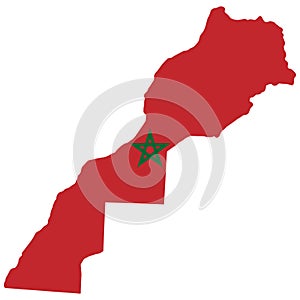Morocco Map Flag Vector illustration Eps 10