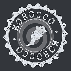 Morocco Map Seal. Silhouette Postal Passport Stamp. Round Vector Icon Postmark.
