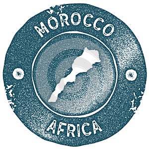 Morocco map vintage stamp.