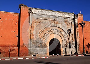 Morocco Marrakesh Bab Agnaou Medina gate