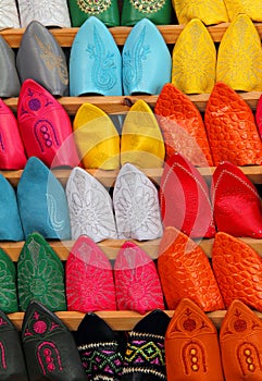 Morocco, Marrakesh, Babuch slippers.
