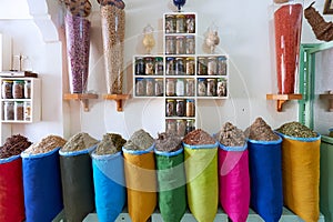 Morocco Marrakesh. Herbal medicine shop