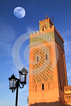 Morocco Marrakesh The Kasbah Mosque minaret