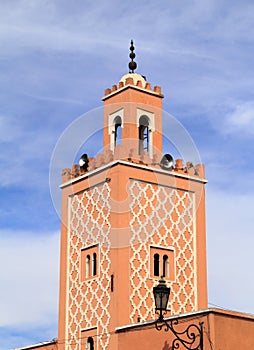 Morocco Marrakesh, mosque minaret