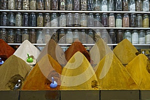 Morocco. Marrakesh. Shop of a spice seller