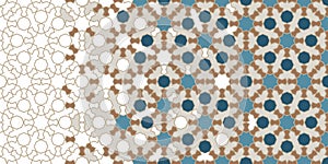 Morocco mosaic wallpaper,repeating vector border, pattern, background. Geometric morocco halftone pattern with color