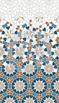 Morocco mosaic wallpaper,repeating vector border, pattern, background. Geometric morocco halftone pattern with color