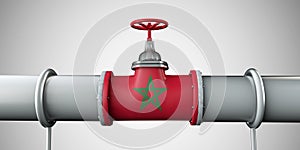 Morocco oil and gas fuel pipeline. Oil industry concept. 3D Rendering