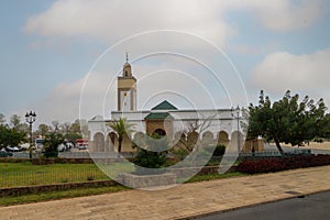 Morocco, Rabat - aerial view of the Royal Mosque.