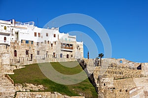 Morocco, Tanger, Medina, Ancient fortress in old town.