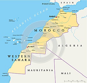 Morocco And Western Sahara Map photo