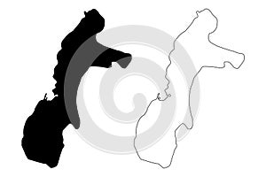 Moroni City Union of the Comoros, Grande Comore island map vector illustration, scribble sketch City of Moroni map