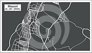 Moroni Comoros City Map in Retro Style. Outline Map. photo