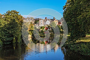 Morpeth river Wandsbek, English town, English houses on the rive photo