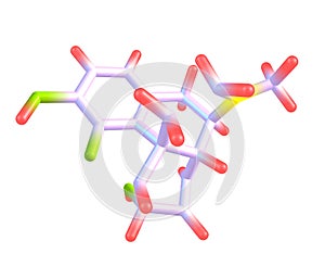 Morphine molecule isolated on white