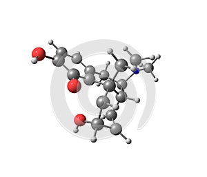 Morphine molecule isolated on white