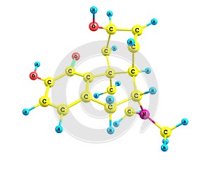 Morphine molecule isolated on white