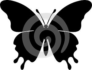 morpho butterfly Black Silhouette Generative Ai
