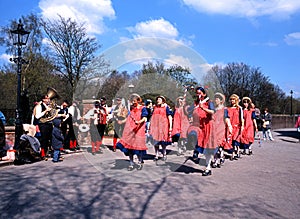 Morris dancers at Blists Hill Victorian Town.