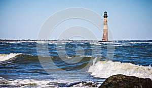 Morris island lighthouse on a sunny day photo