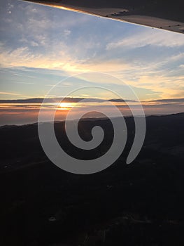 Morro Bay aerial photo at sunset